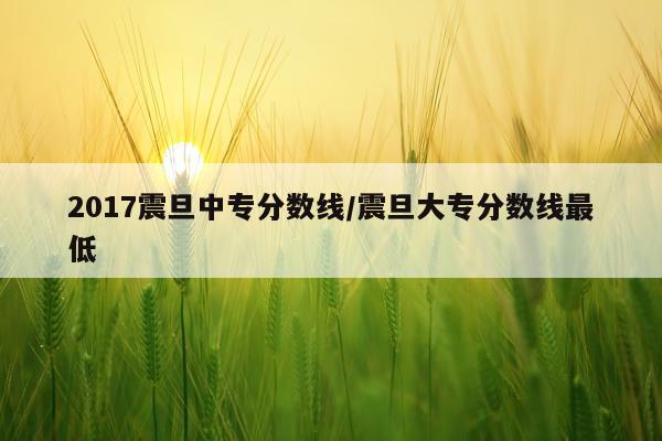 2017震旦中专分数线/震旦大专分数线最低