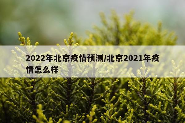 2022年北京疫情预测/北京2021年疫情怎么样