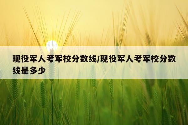 现役军人考军校分数线/现役军人考军校分数线是多少