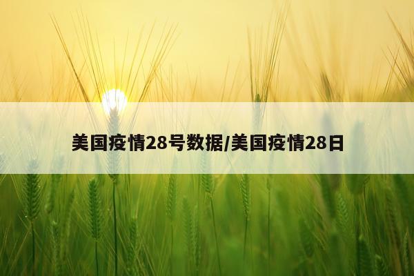 美国疫情28号数据/美国疫情28日