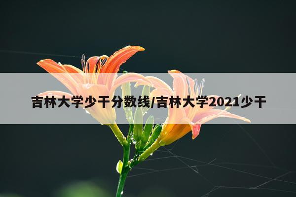 吉林大学少干分数线/吉林大学2021少干