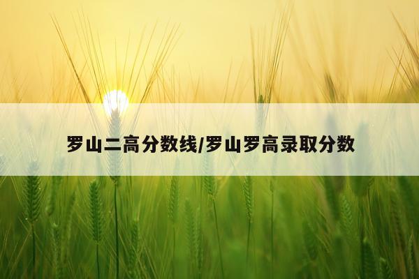 罗山二高分数线/罗山罗高录取分数