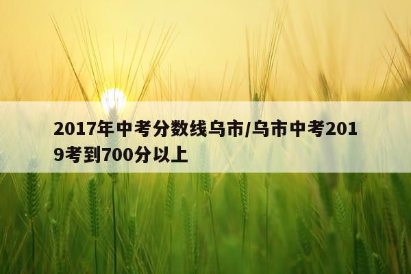 2017年中考分数线乌市/乌市中考2019考到700分以上