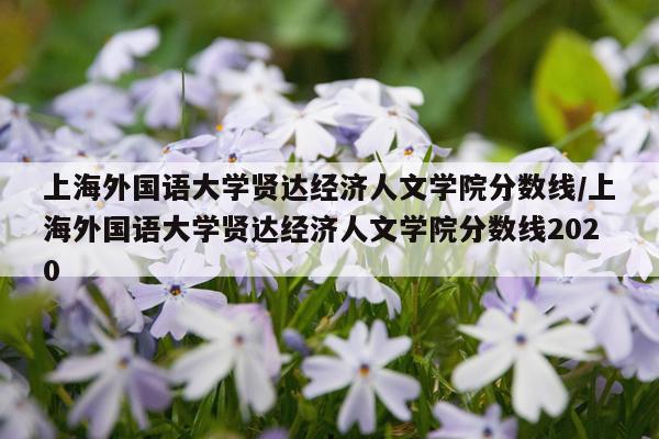 上海外国语大学贤达经济人文学院分数线/上海外国语大学贤达经济人文学院分数线2020