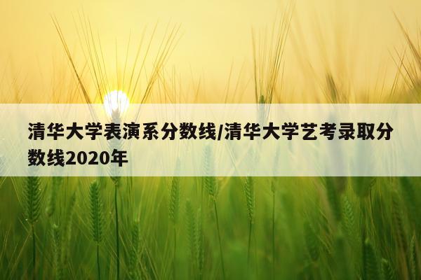 清华大学表演系分数线/清华大学艺考录取分数线2020年