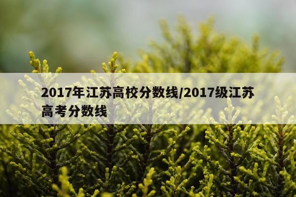 2017年江苏高校分数线/2017级江苏高考分数线