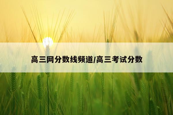 高三网分数线频道/高三考试分数