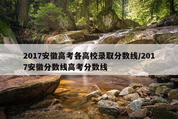 2017安徽高考各高校录取分数线/2017安徽分数线高考分数线