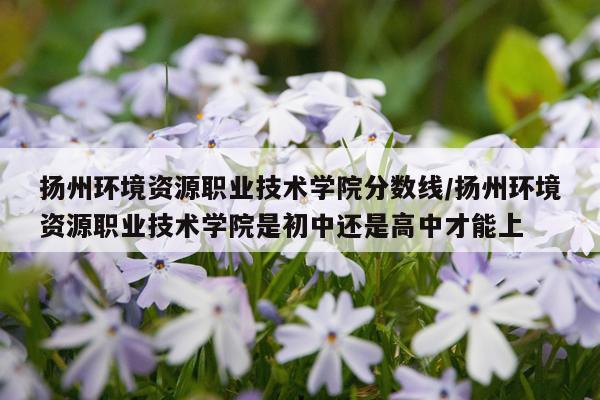 扬州环境资源职业技术学院分数线/扬州环境资源职业技术学院是初中还是高中才能上