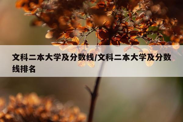文科二本大学及分数线/文科二本大学及分数线排名
