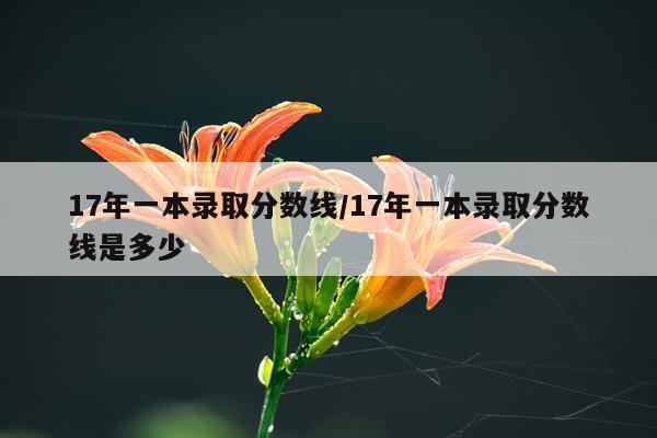 17年一本录取分数线/17年一本录取分数线是多少