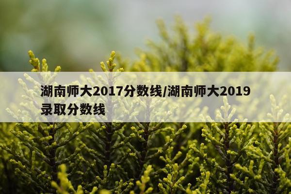 湖南师大2017分数线/湖南师大2019录取分数线