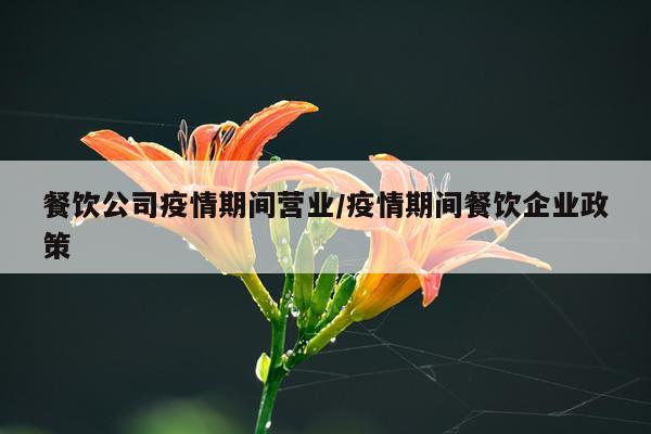 餐饮公司疫情期间营业/疫情期间餐饮企业政策