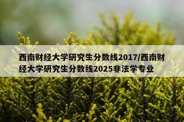 西南财经大学研究生分数线2017/西南财经大学研究生分数线2025非法学专业
