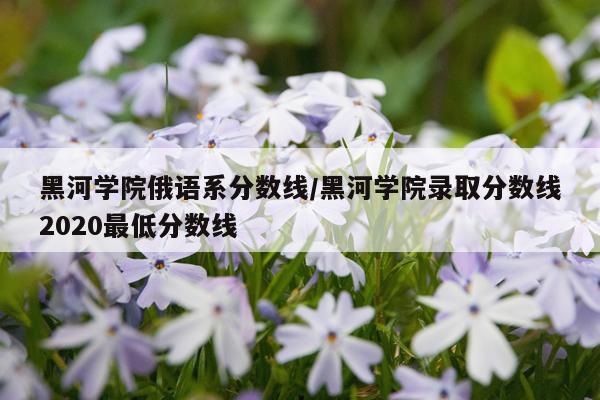 黑河学院俄语系分数线/黑河学院录取分数线2020最低分数线