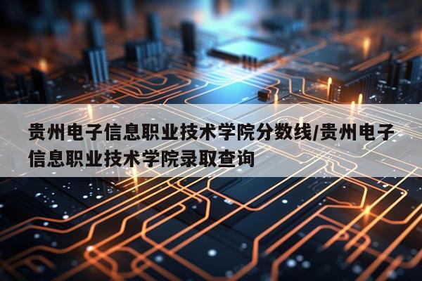 贵州电子信息职业技术学院分数线/贵州电子信息职业技术学院录取查询