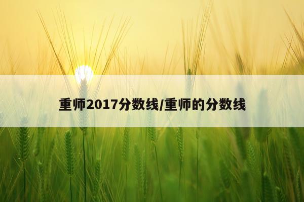 重师2017分数线/重师的分数线