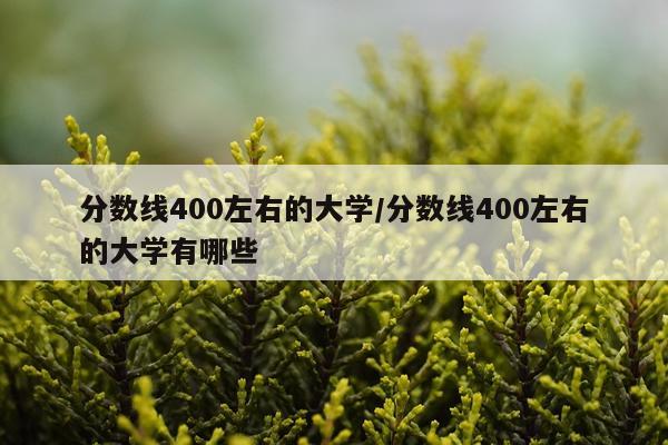 分数线400左右的大学/分数线400左右的大学有哪些