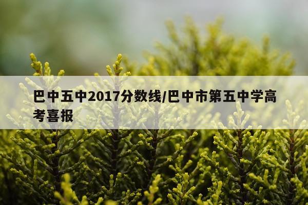 巴中五中2017分数线/巴中市第五中学高考喜报