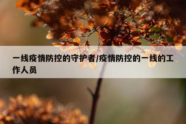 一线疫情防控的守护者/疫情防控的一线的工作人员