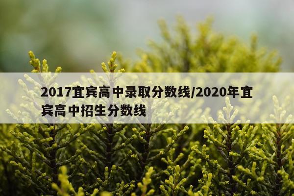 2017宜宾高中录取分数线/2020年宜宾高中招生分数线