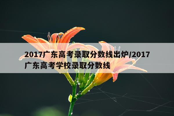 2017广东高考录取分数线出炉/2017广东高考学校录取分数线