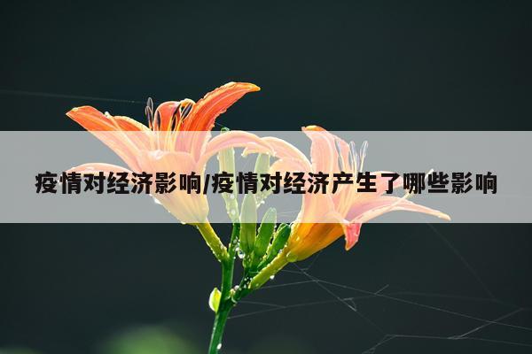 疫情对经济影响/疫情对经济产生了哪些影响