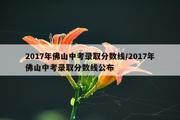 2017年佛山中考录取分数线/2017年佛山中考录取分数线公布