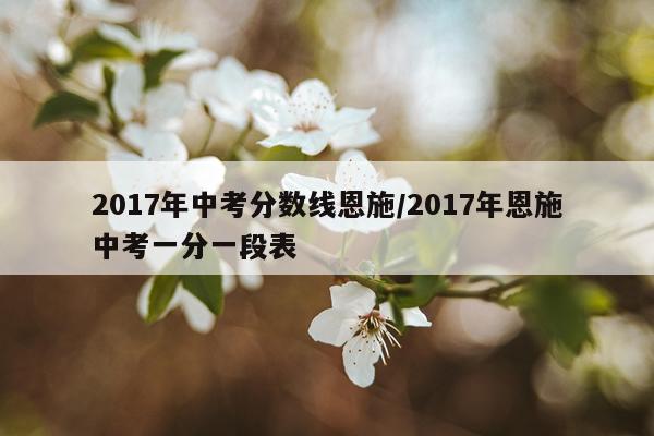2017年中考分数线恩施/2017年恩施中考一分一段表
