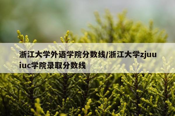 浙江大学外语学院分数线/浙江大学zjuuiuc学院录取分数线