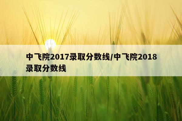 中飞院2017录取分数线/中飞院2018录取分数线