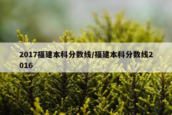 2017福建本科分数线/福建本科分数线2016