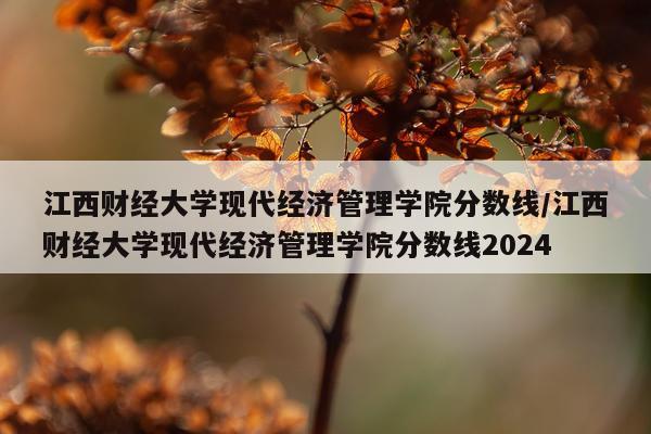江西财经大学现代经济管理学院分数线/江西财经大学现代经济管理学院分数线2024