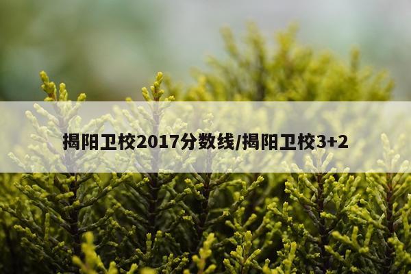揭阳卫校2017分数线/揭阳卫校3+2