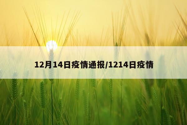 12月14日疫情通报/1214日疫情