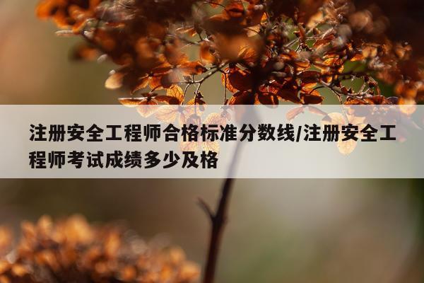注册安全工程师合格标准分数线/注册安全工程师考试成绩多少及格