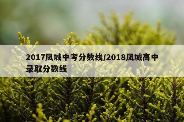 2017凤城中考分数线/2018凤城高中录取分数线