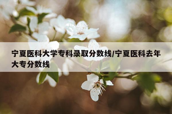 宁夏医科大学专科录取分数线/宁夏医科去年大专分数线