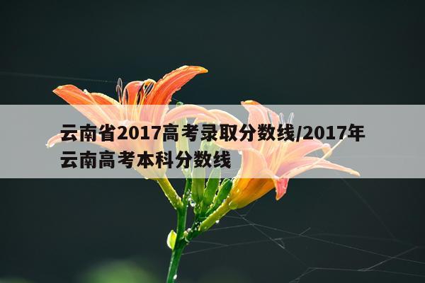 云南省2017高考录取分数线/2017年云南高考本科分数线