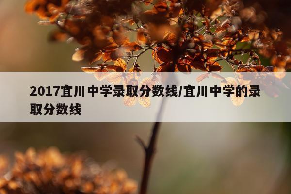 2017宜川中学录取分数线/宜川中学的录取分数线