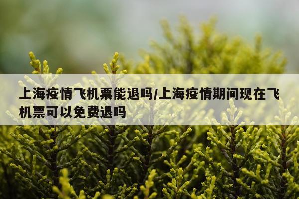 上海疫情飞机票能退吗/上海疫情期间现在飞机票可以免费退吗