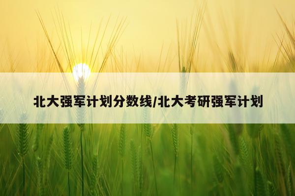北大强军计划分数线/北大考研强军计划