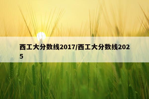 西工大分数线2017/西工大分数线2025
