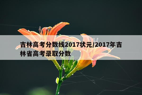 吉林高考分数线2017状元/2017年吉林省高考录取分数