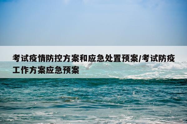 考试疫情防控方案和应急处置预案/考试防疫工作方案应急预案