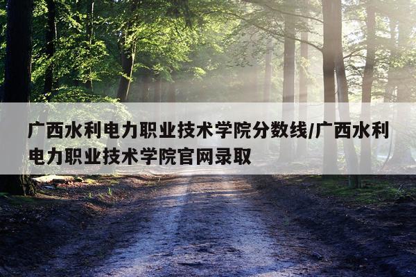 广西水利电力职业技术学院分数线/广西水利电力职业技术学院官网录取