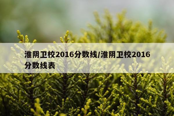 淮阴卫校2016分数线/淮阴卫校2016分数线表