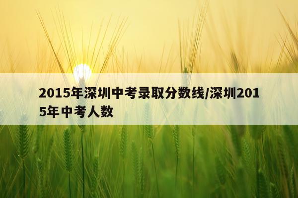 2015年深圳中考录取分数线/深圳2015年中考人数