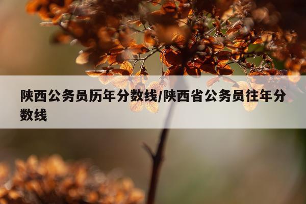 陕西公务员历年分数线/陕西省公务员往年分数线