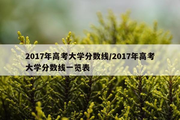 2017年高考大学分数线/2017年高考大学分数线一览表